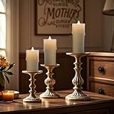 Flameless Pillar Candles Set of 3 - Real Ivory Wax, Flickering Glow with Dual LED Tech, Timer & Remote Control, Drip Wax Style. Safe Electric LED Candles for Women, Summer, Home Decor, Christmas