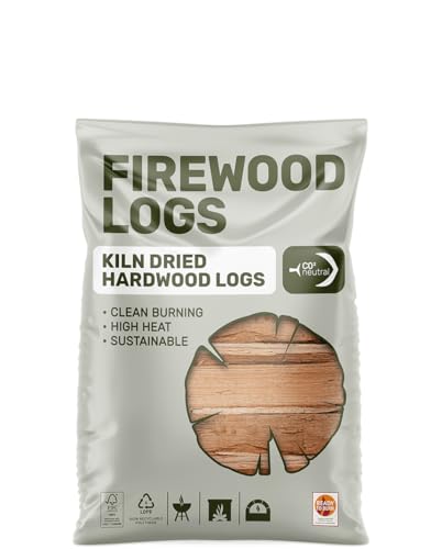 27L Kiln Dried Hardwood Fire Logs (1 x 27L bag) For Wood Burning Stoves, Log Burners, Open Fireplaces, Pizza Ovens, Fire pits, BBQs, Camping Fires, Dry High Heat Firewood