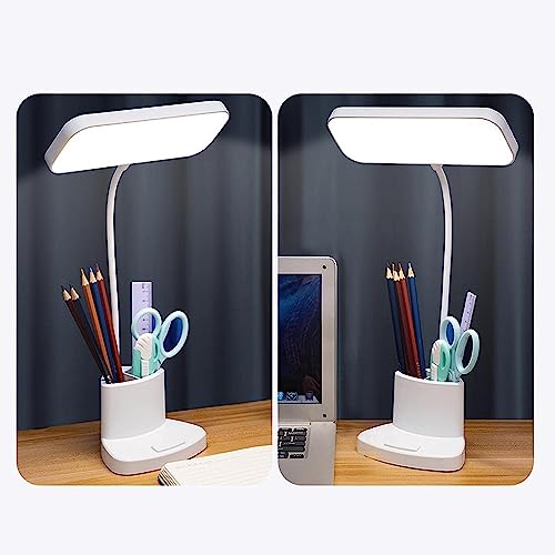 Image of Table Lamp for Study,LED Light with Pen Stand & Stationery Holder,Mobile Stand,Multi-Compartment,3 Colour Lighting & Dimmable Brightness Desk Lights,Reading Lamp for Study