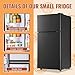 DEMULLER Mini Fridge with Double Doors Small Refrigerator with Separate Freezer & 7 Adjustable Temperature Control, Tiny Size & Personal Fridge Ideal for Office Apartment Dorm Dark Grey