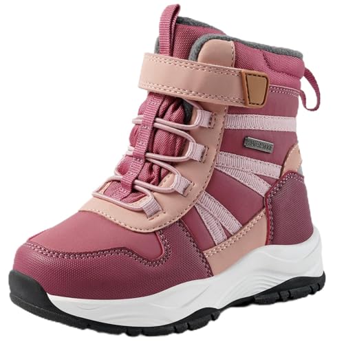 Harvest Land Kids Waterproof Winter Snow Boots for Girls & Boys - Lightweight, Non-Slip, Warm Outdoor Hiking Shoes High top Pink 9