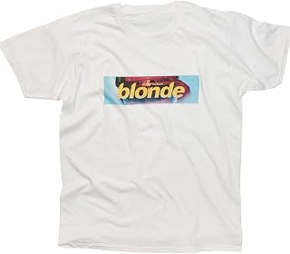 Frank Ocean Blond (Blonde) Hand Made T-Shirt With Minimalist Box Logo Print (S, White)