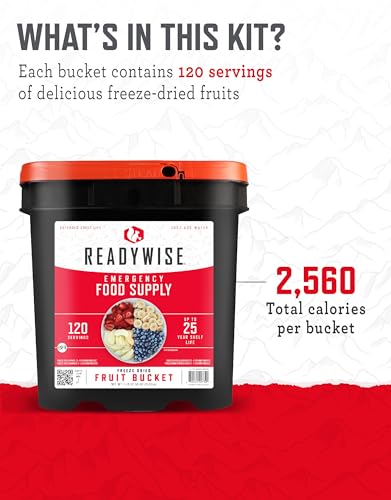 ReadyWise Emergency Food Supply - 120 Servings Fruit Bucket, Nutritious Meals, Dehydrated & Freeze Dried Food for Backpacking, Camping Essentials & Disaster Prepping Supplies, up to 25 Year Shelf Life - Image 5