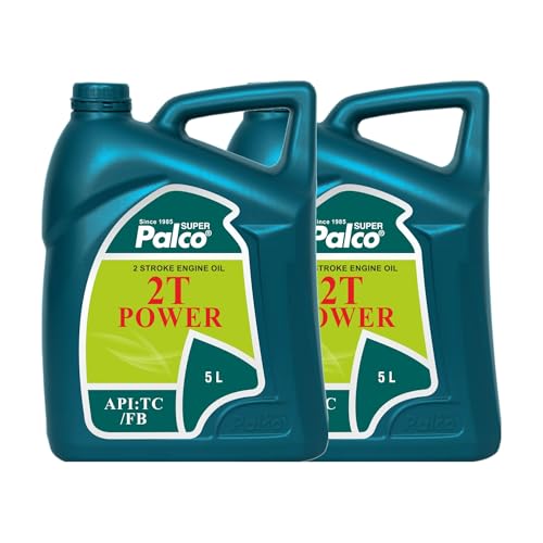 Image of PALCO 2T Power Engine Oil 5 Litre (Pack of 2), 2T Stroke Engine Oil for Bike & Scooter Auto Rickshaws Petrol Mix Additive Semi-Synthetic Bike Oil 3 Wheeler Tillers Chain Saws API TC FB