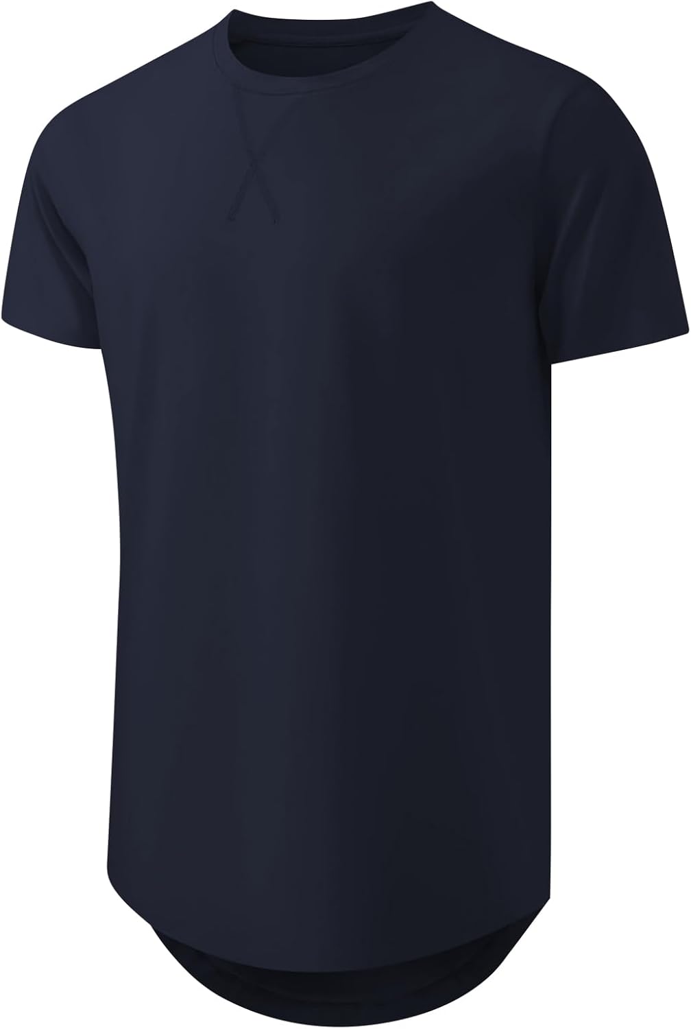 Mens T Shirts Casual Hipster Hip Hop Longline Crewneck Tee Shirts - Image 3