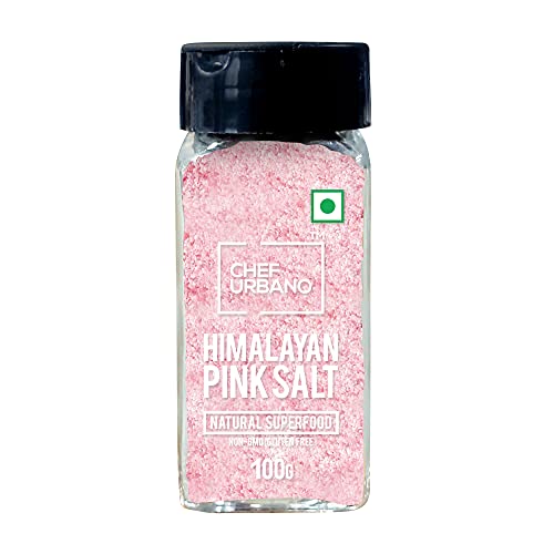 Image of Chef Urbano Himalayan Pink Salt Sprinkler 100g | Pure & Natural | Mineral Rich Salt | Low Sodium | Packed with 84 Minerals | Glass Bottle