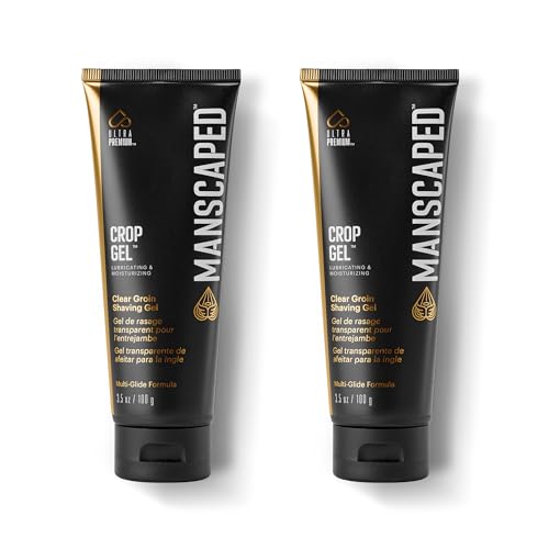 Image of MANSCAPED Crop Gel Clear Groin Shaving Gel, Moisturizing and Lubricating Multi-Glide Formula Designed for Below-the-Waist Trimming, Vegan and Paraben-Free, 3.5 oz (2-Pack)