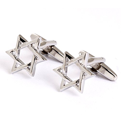 EUROCUFFZ Elegant Men Cufflinks Simple Hexagram Shape For Male Business Mens Shirt