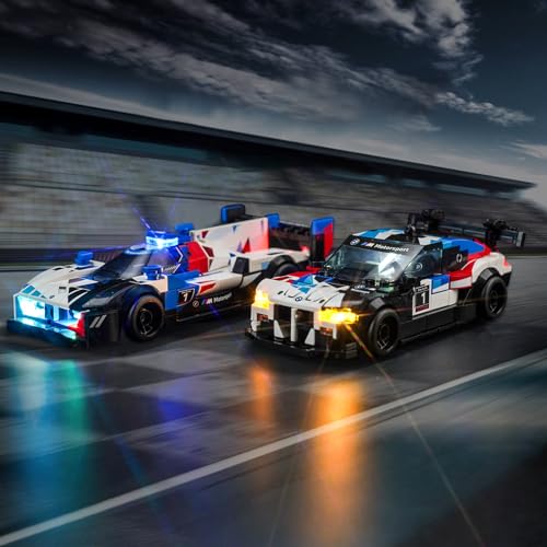 Image of Upgraded Led Light Kit for Lego Speed Champions BMW M4 GT3 & BMW M Hybrid V8 Race Cars Building Set, Compatible with Lego 76922 (Model Not Included)