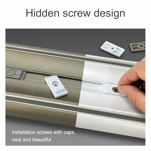 Kit rail de rideau double de plafond en aluminium blanc laiteux