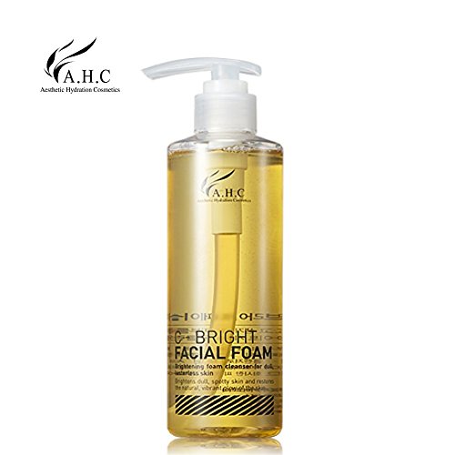 AHC C-BRIGHT FACIAL FOAM CLEANSER 250ml (8.45 OZ), Brightens Dull, Spotty Skin and Promotes Natural, Vibrant Glow of the Skin by AHC Cleansing
