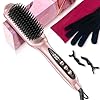LANDOT Brosse Lissante Chauffante Ionique: 2 en 1 Lisseur Brosse à Cheveux Electrique - Lisse Démêle Antistatique 120-230° Fer à lisser Céramique