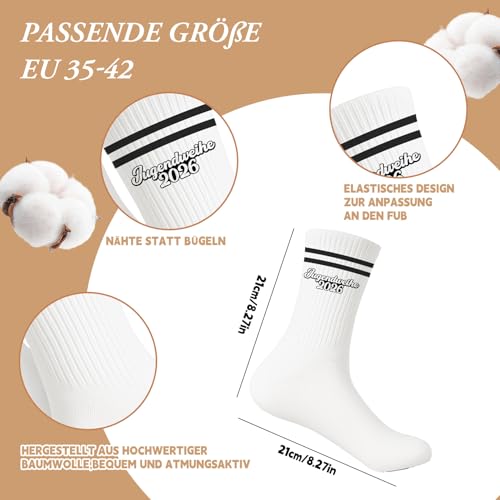 Jugendweihe Geschenke Junge Socken Set mit Schutzengel Schlüsselanhänger Viel Glück zur 2026 Geschenkideen Teenager Outfit Accessoires inklusive Geschenktüte Jugendweihe Geschenke Weiß