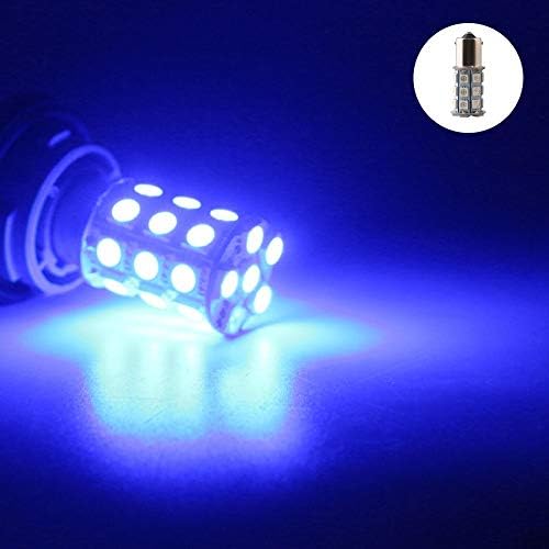 Qasim 4x 1156 BA15S LED Car Bulbs P21W 1141 5050 27-SMD For Car front rear Turn Signal Light Brake Parking light Blue