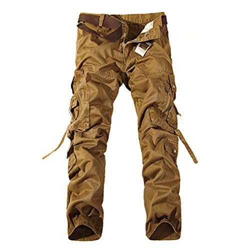 Pantalon cargo militaire jaune en coton fini les vêtements fragiles