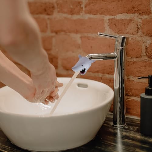Image of Whale Faucet Cover Childrens Faucet Extender Bath Spout Cover Cute Shark Spout Sink Handle Extender for Toddlers Kids Baby Safe and Fun Hand-Washing Solution