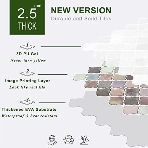 Stickgoo Pink Arabesque Peel And Stick Tile, 12”X12” Self-Adhesive Kitchen Backsplash, Stick On Wall Tiles (Pack Of 10, Thicker Design) #TOP1