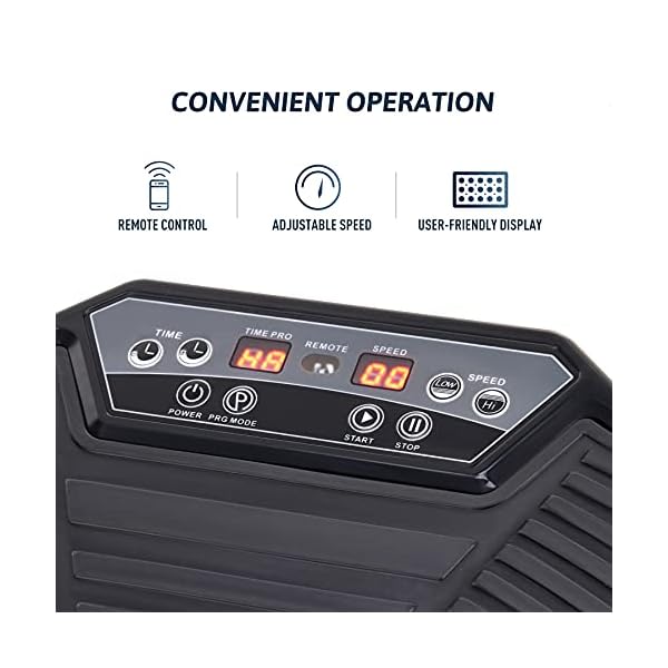 ZELUS Vibration Plate Exercise Machine with Resistance Bands, Vibrating Core Cardio Strength Training Plate for Home Workouts, Exercise Fitness Home Gym Equipment Vibration Machine with Remote