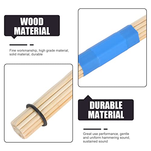 Baquetas de Madera para Batería con Cabeza de Fieltro, Martillos para Percusión Azul 40x1.5cm miniatura 6