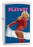 Zippo Playboy Cover March 1975 Pocket Lighter, Brushed Chrome