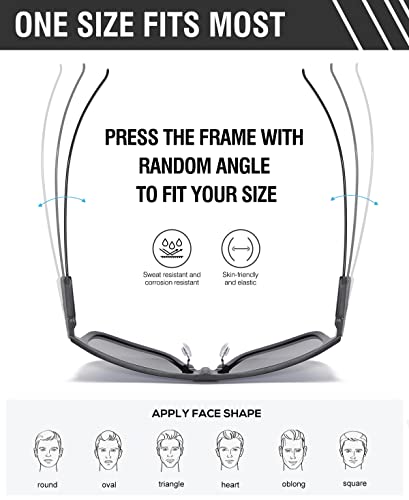 Image of DUCO Trendy Square Sunglasses for Men Women Flat Top Shield Shades Oversized Carbon Fiber Polarized Sun Glasses DC8209