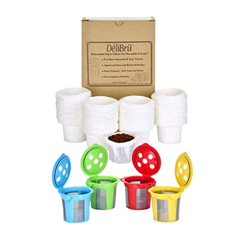 Reusable K Cups For Keurig Supreme - Pack Of 4 Multicolor - And 300 Pack Paper Filters For Reusable Coffee Pods #TOP16