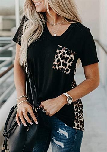 LFMDSY T-Shirt con Scollo av T-Shirt Leopardata T-Shirt Donna Estate Manica  Corta Moda Leopard Back Top Tee Summer New Maglietta Allentata Femmina XXXL  Nero : Amazon.it: Abbigliamento