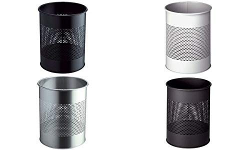 Durable Papierkorb Metall rund 15 Liter, Perforation 165 mm, schwarz, 331001 - Image 4