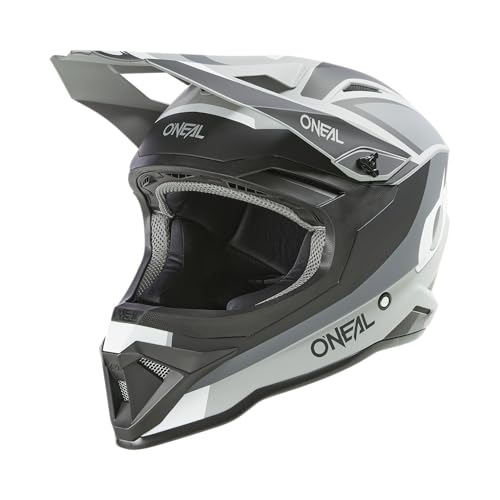 O'NEAL | Motocross-Helm | MX Enduro | ABS-Schale, Konfort-Innenfutter, Lüftungsöffnungen für optimale Belüftung & Kühlung | 1SRS Helmet Stream V.24 | Erwachsene | Schwarz Grau | Größe XL
