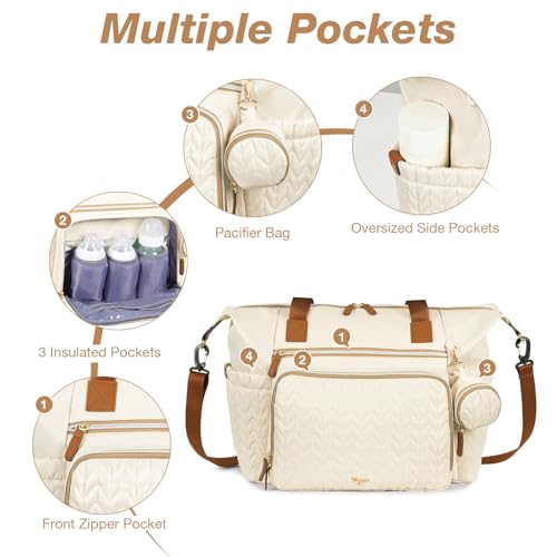 Image of Diaper Bag Tote, Large Baby Hospital Bag for Labor Delivery Mom
