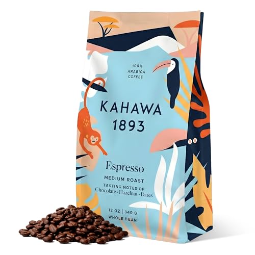 Kahawa 1893 Whole Bean Coffee Medium Roast 1893 Espresso Blend 12 Oz