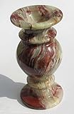 Durchmesser 73mm Onyx Vase aus Pakistan. 15cm hoch und 798g schwer. Wunderschöne Form mit einzigartiger Maserung
