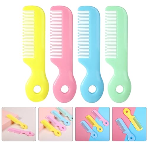 4Pcs Random Color Round Tip Bristles Baby Cute Comb Grooming For Sensitive Scalp Skin, for Nursery Newborn Infant Girl Boy Comb ? Baby Grooming and Health ?Baby Care
