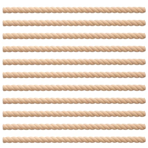 Nuanchu 12 Pcs Unfinished 3D Decorative Wood Trim Molding 15.75inch Decorative Wood Molding Cute DIY Trim for Home Wall Cabinet Shelf Window Door(Twist,18mm)