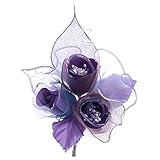 日本製コサージュ サテン３花290 入学式 入園式 卒業式 卒園式 (ダークパープル)