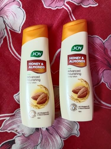 Image of Joy Honey & Almonds Advanced Nourishing Body Lotion with Wheatgerm Oil, Pack of 2, 80ml