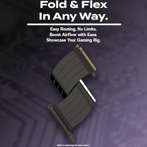 Image of LINKUP - AVA5 PCIE 5.0 Riser Cable (Open Box) | RTX5090 RX9070 GPU Ready | x16 128GB /s Speed | Compatible with PCIe 4.0 & WRX80 /WRX90E | Right Angle, Black 5cm (Total Length 9cm)