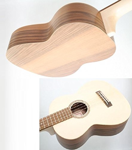UKULELE BARITONO MADE IN EUROPE TAVOLA ABETE MASSELLO FONDO FASCE NOCE TASTIERA IN PALISSANDRO