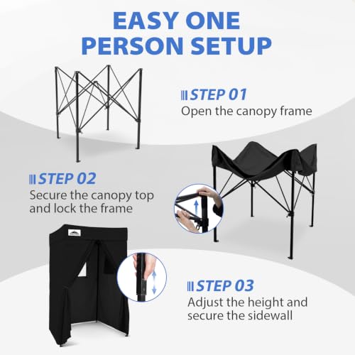 Carpa de privacidad EAGLE PEAK 4x4 ft negra miniatura 6
