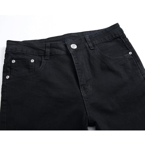 Men Distressed Denim Pants Loose Fit Ripped Relaxed Jean Comfort Flex Waist Straight Leg Jeans3