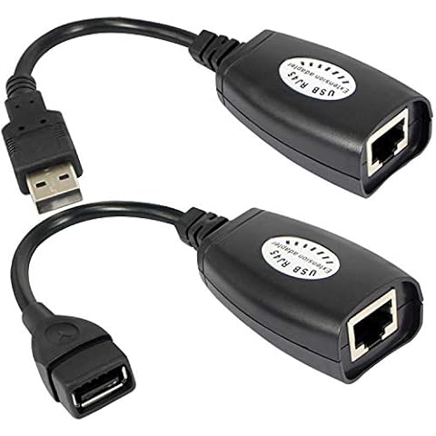 OUOU USB 2.0 to RJ45 Adapter RJ45 LAN Cable Extension Cable USB Extender Over Cat5/Cat5e /Cat6 Cable Cover