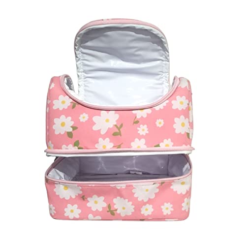 Bolsa Lancheira Térmica com 2 Compartimentos tema FLORAL