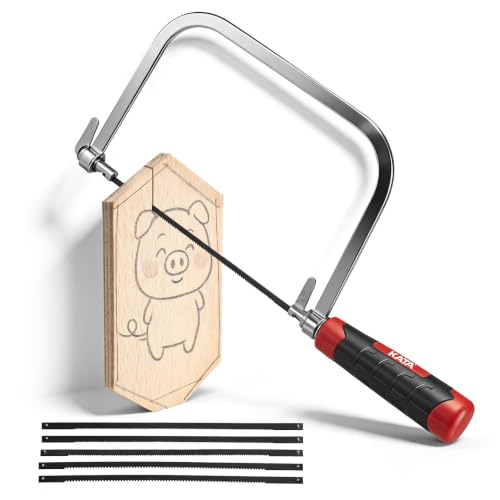 KATA 6.5' Coping Saw, Precision Woodworking & Craft Hand Saw with 6 Blades