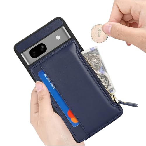 Image of Cavor for Google Pixel 7a Case Wallet with Card Holder, Blue