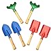 6 PCS Utensili a Mano da Giardino per Bambini, Giocattolo da spiaggia per bambini, ,Mini Pala da Giardino Con Manico di legno, Pala Sicura Con Pala Piccola e Rastrello da Giardino 2 Set