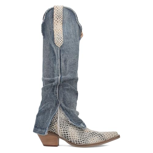 Dingo Women's Shabby Lizard Print Snip Toe Pull on Fashion Boot