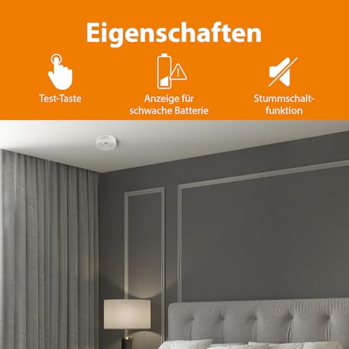 Smartwares Rauchmelder 2er-Set- Optischer Sensor - TÜV geprüft - Auswechselbare Batterie 1 Jahr -...