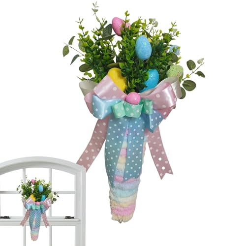 Décoration de printemps extérieure et couronne carotte Pâques - 8