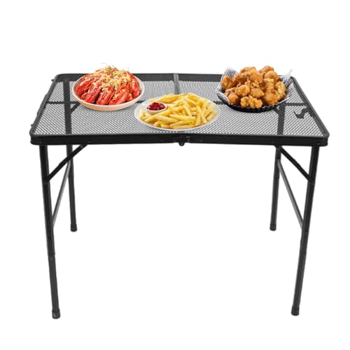 Mesa plegable compacta al aire libre, mesa de playa plegable de aluminio, mesa plegable para uso exterior, Aleación de aluminio gran espacio resistente al calor con mesa auxiliar para proveedor