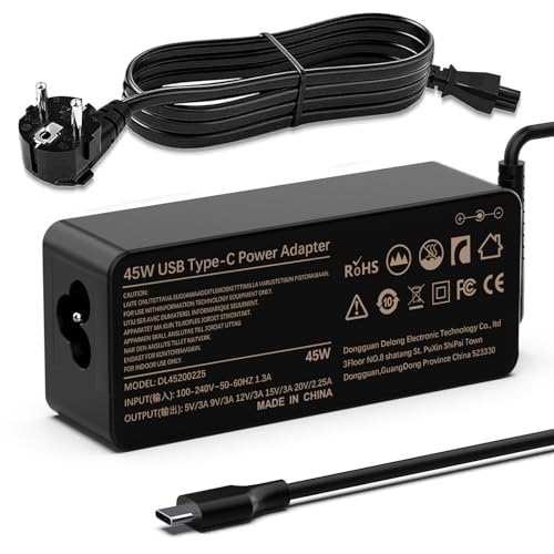 shefor - Shefor Chargeur 45 W USB C Ordinateur Portable 20 V 2,25 A Compatible avec Lenovo Thinkpad/Yoga, HP Spectre/Envy X2, Dell XPS 13 15, Acer Spin, ASUS, Samsung, ADLX45YAC3A ADLX45YLC3A Alimentation